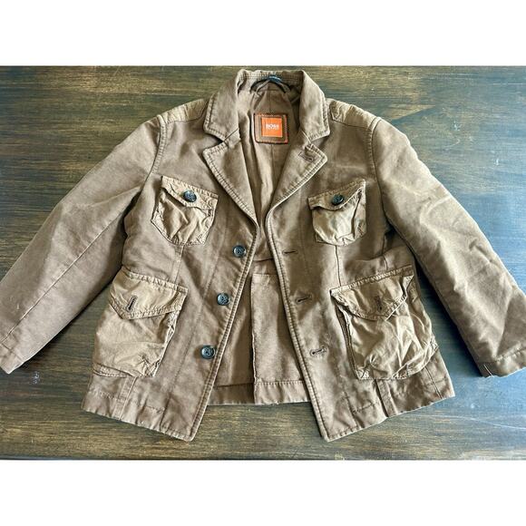 Hugo Boss Boys size 4 Years Brown Military Style Surplus jacket ski - Picture 1 of 3